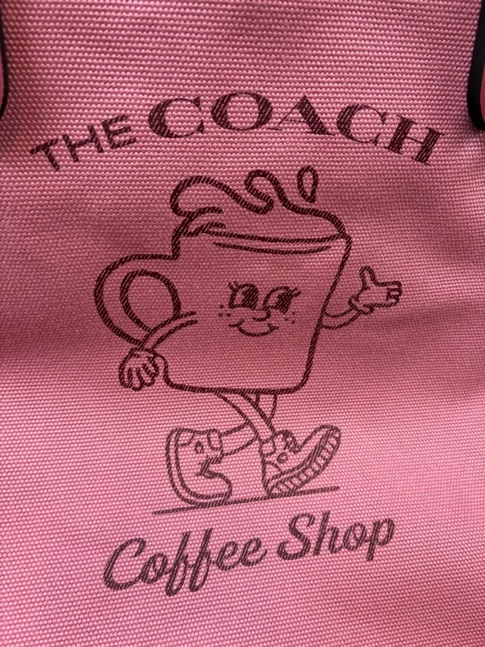 Coach Coffee Shop Lil Miss Jo Rouge Pink Canvas Tote Bag - NWT HTF Novelty - Picture 2 of 6